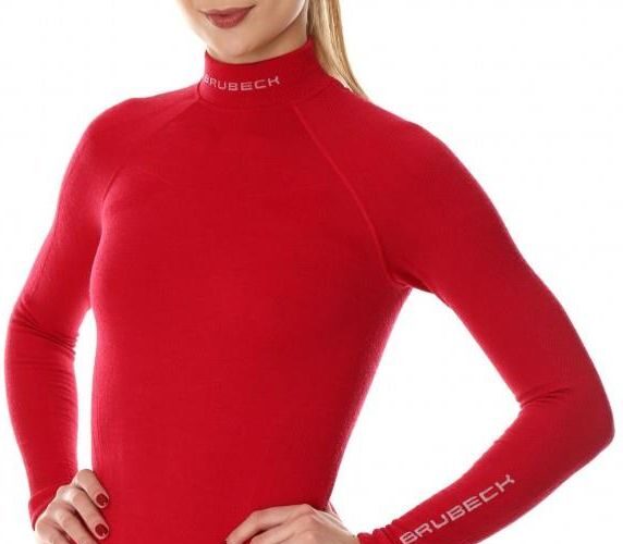 BLUZA TERMOAKTYWNA DAMSKA BRUBECK EXTREME WOOL MALINOWA