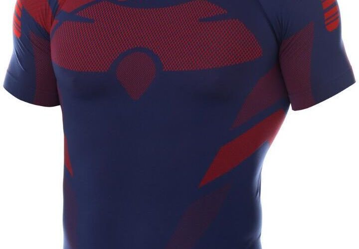BRUBECK Koszulka termoaktywna DRY do piłki nożnej męska granatowy czerwony – Click&Collect – Zamów na Decathlon.pl, odbierz za darmo w sklepie Czerwon