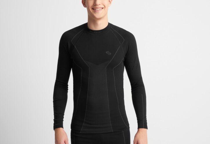 Brubeck Męska Koszulka Bluza Meska Thermo Czarny Ls10680