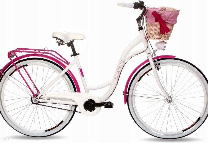 Goetze Damski Blueberry 28 3B Shimano Kosz Biały Różowy