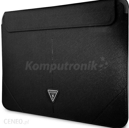 Guess Saffiano Triangle Logo Sleeve – 13″ / 14″ czarny (GUCS14PSATLK)