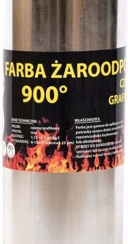 Hurtex Farba Kominkowa Lakier Żaroodporna Do Kominków Trwała 800C Czarna 2L