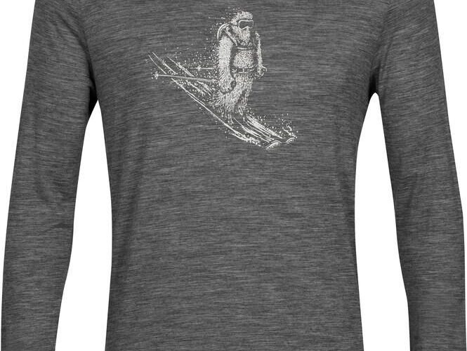 Icebreaker Tech Lite Ii Skiing Yeti Ls Tee Men Szary