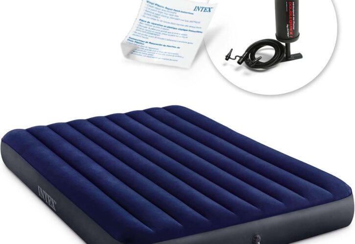 Intex Materac Dmuchany Dwuosobowy Z Pompką Tłokową (64759+68612)