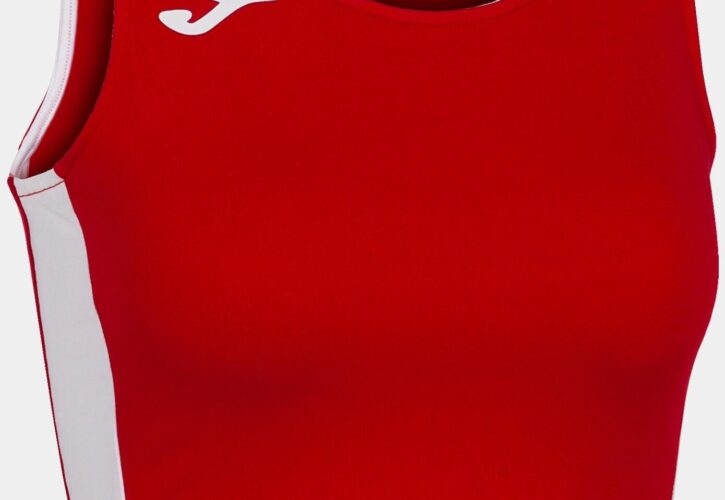 Joma Tank Top Damski Record II Crop Biały Czerwony