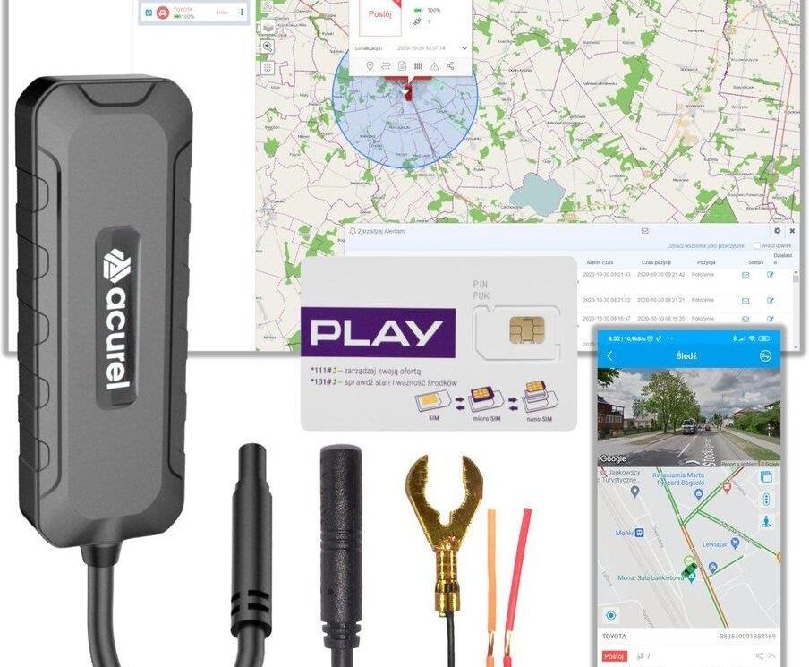 Lokalizator GPS pojazdy elektryczne i spalinowe 9-90V + karta Play + Tracksolid dożywotni