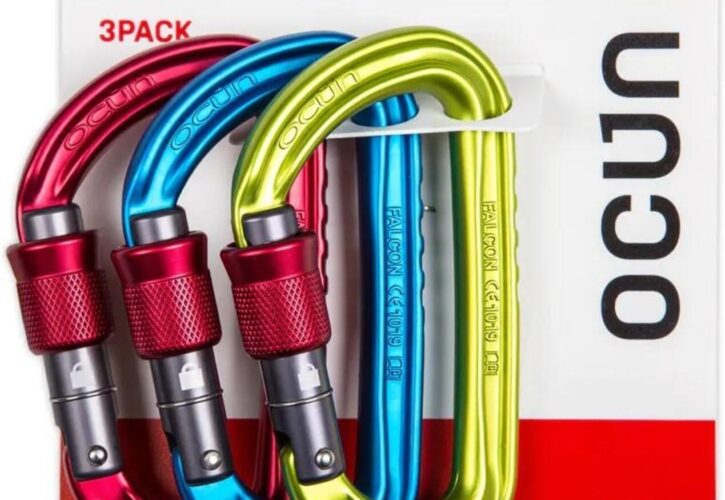 Ocun Zestaw Karabinków Falcon Screw 3 Pack Czerwony