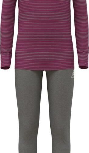 Odlo Active Warm Eco Long Baselayer Set Kids Szary Różowy
