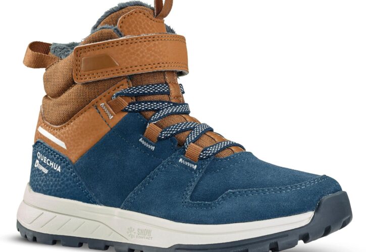 Quechua Buty turystyczne dla dzieci skórzane Quechua SH100 Warm wodoodporne
