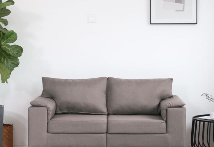 Vidaxl Sofa 2 Osobowa Taupe Tapicerowana Tkaniną